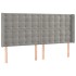 Cabecero con LED de terciopelo gris claro 203x16x118/128