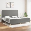 Cama sin colchón tela gris oscuro 200x200 cm