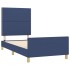 Estructura de cama sin colchón tela azul 80x200