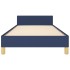 Estructura de cama sin colchón tela azul 80x200