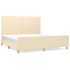 Cama sin colchón tela color crema 160x200