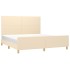 Cama sin colchón tela color crema 160x200