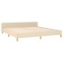 Cama sin colchón tela color crema 160x200