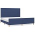 Cama sin colchón tela azul 180x200