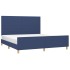 Cama sin colchón tela azul 180x200