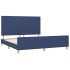 Cama sin colchón tela azul 180x200