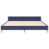 Cama sin colchón tela azul 180x200