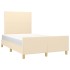 Estructura de cama sin colchón tela crema 120x200