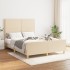 Cama sin colchón tela color crema 140x200
