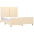 Cama sin colchón tela color crema 140x200