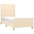 Estructura de cama sin colchón tela crema 100x200