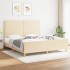 Cama sin colchón tela color crema 180x200