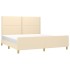 Cama sin colchón tela color crema 180x200