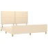 Cama sin colchón tela color crema 180x200