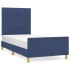 Estructura de cama sin colchón tela azul 90x190