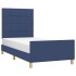 Estructura de cama sin colchón tela azul 90x190