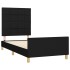 Estructura de cama sin colchón tela negro 100x200