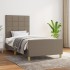 Estructura de cama sin colchón tela gris taupe 90x190