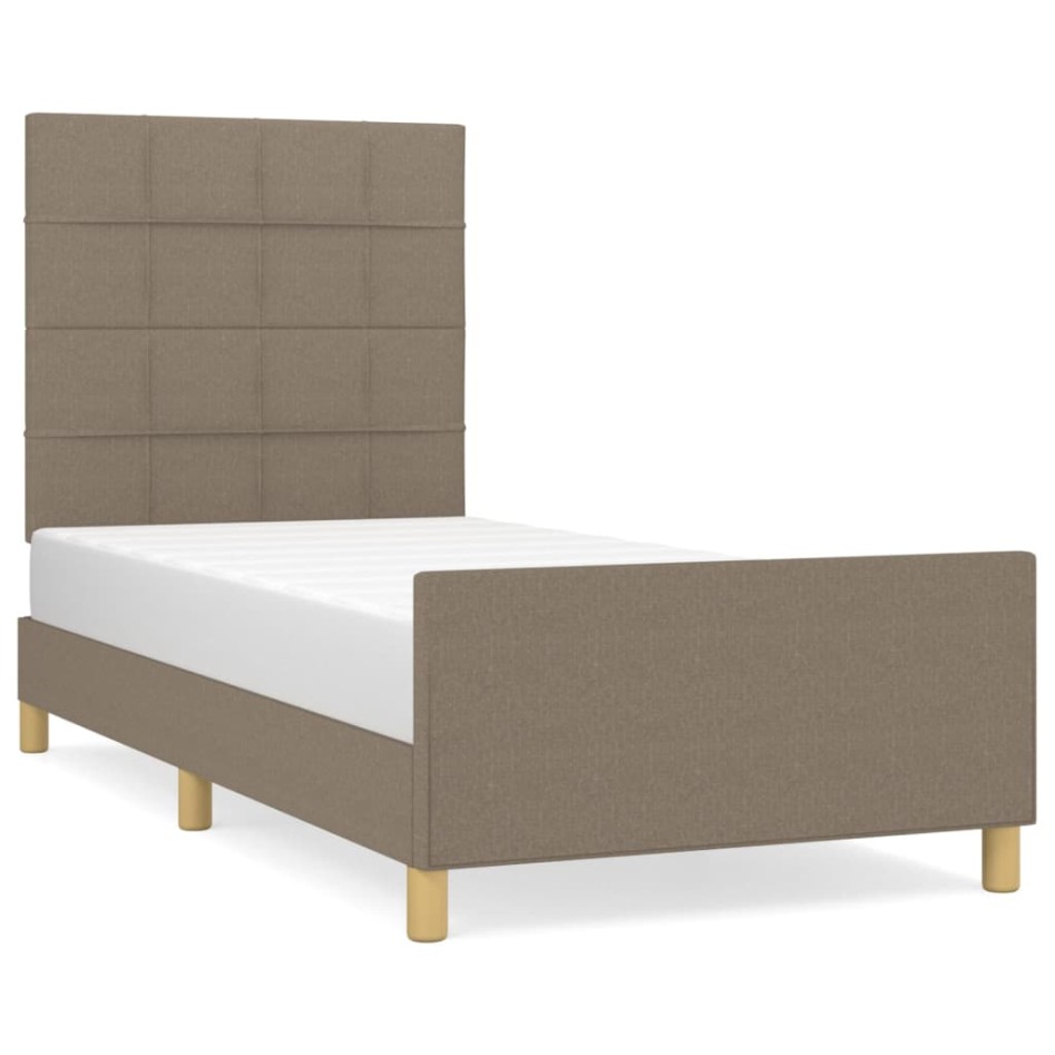 Estructura de cama sin colchón tela gris taupe 100x200