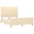 Cama sin colchón tela color crema 140x190