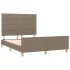 Cama sin colchón tela gris taupe 140x200