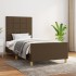 Estructura de cama sin colchón tela marrón oscuro 90x200