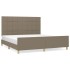 Cama sin colchón tela gris taupe 180x200