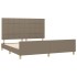 Cama sin colchón tela gris taupe 180x200