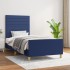 Estructura de cama sin colchón tela azul 80x200