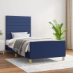 Estructura de cama sin colchón tela azul 80x200 cm