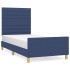 Estructura de cama sin colchón tela azul 80x200