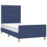 Estructura de cama sin colchón tela azul 80x200