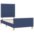 Estructura de cama sin colchón tela azul 80x200