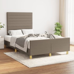 Estructura de cama sin colchón tela gris taupe 120x200