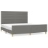 Cama sin colchón de tela gris oscuro 160x200