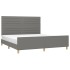 Cama sin colchón de tela gris oscuro 160x200