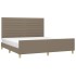 Cama sin colchón tela gris taupe 180x200