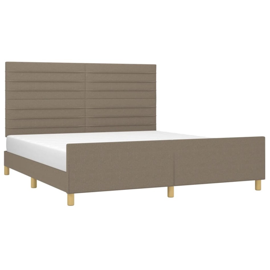 Cama sin colchón tela gris taupe 180x200