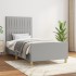 Estructura de cama sin colchón tela gris claro 90x190