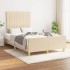 Estructura de cama sin colchón tela crema 120x200