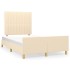 Estructura de cama sin colchón tela crema 120x200