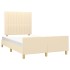 Estructura de cama sin colchón tela crema 120x200