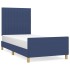 Estructura de cama sin colchón tela azul 100x200