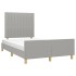 Estructura de cama sin colchón tela gris claro 120x200