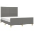 Estructura de cama sin colchón tela gris oscuro 140x200