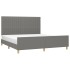 Cama sin colchón de tela gris oscuro 180x200
