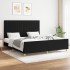 Cama sin colchón tela negro 160x200