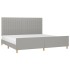 Cama sin colchón tela gris claro 200x200