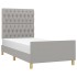Estructura de cama sin colchón tela gris claro 90x190