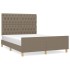 Cama sin colchón tela gris taupe 140x200